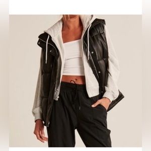 Abercrombie Vegan Leather Puffer Vest